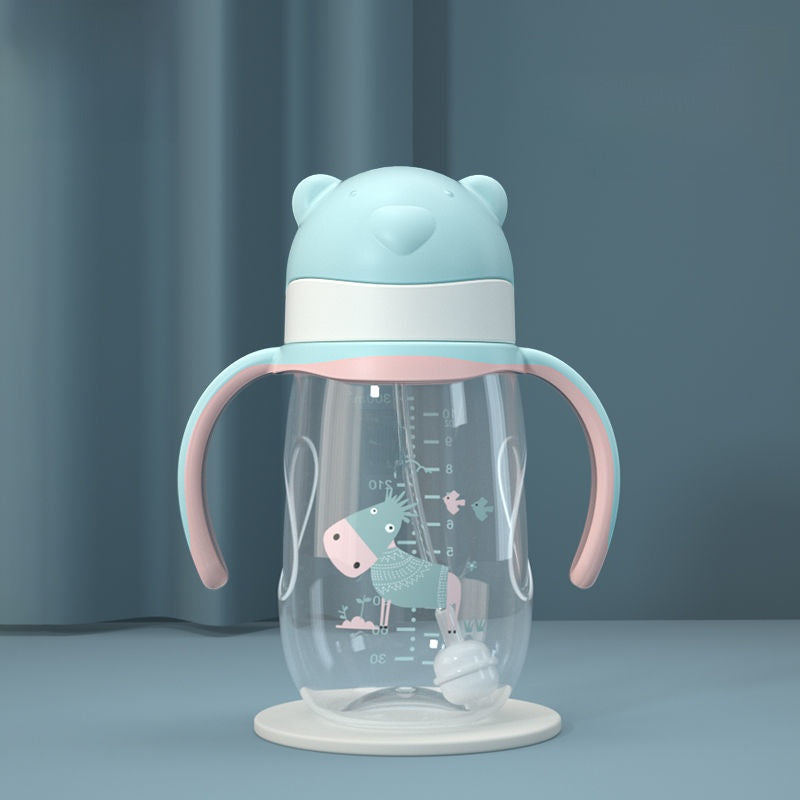 Baby Bottle with Straw Handle Wide Mouth