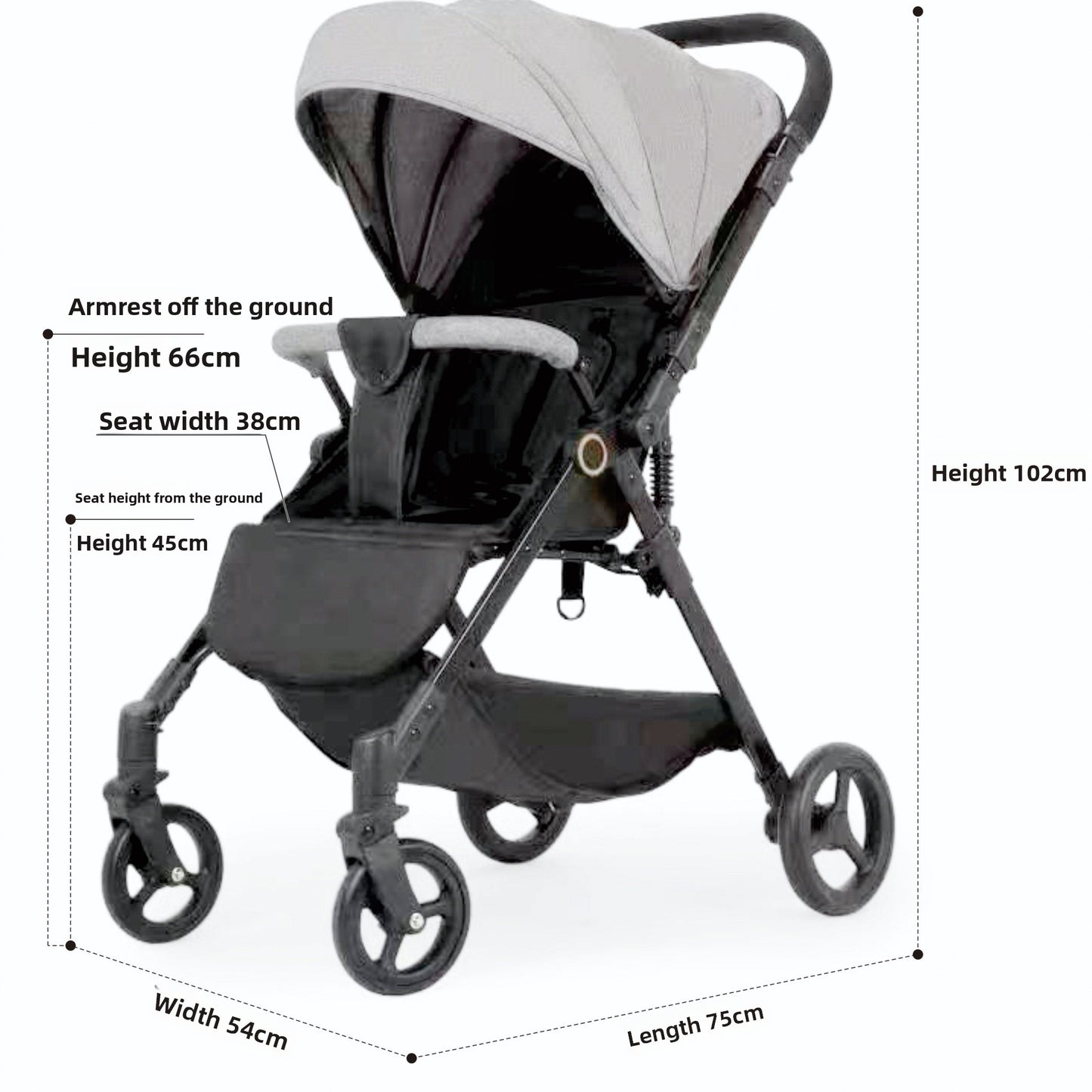 Lightweight Foldable Two-Way Baby Stroller