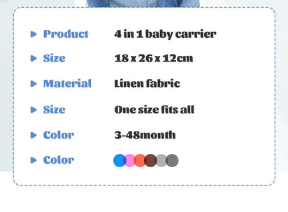 Adjustable Baby Travel Carrier 4-in-1
