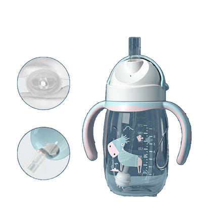 Baby Bottle with Straw Handle Wide Mouth