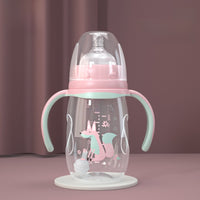 Baby Bottle with Straw Handle Wide Mouth